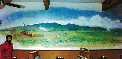 Sals restaurant - Hand painted mural (Cane Fields)  with Peter Capriotti