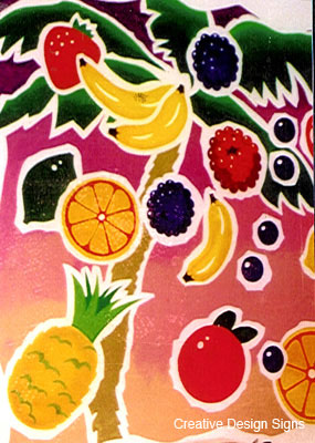 Jabooka Juice - Hand painted mural (Falling Fruit).