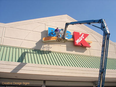 Big Kmart - Repair and install LEDs in existing sign.