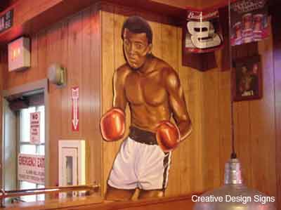 Muhammed Ali - Half inch MDO plywood. Hand painted, cut out.